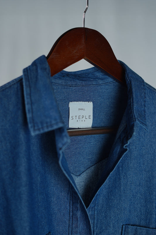 The Pocket Play Denim Shirt (Dark Blue)