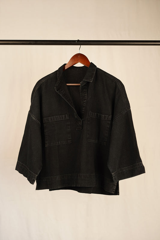 The Pocket Play Denim Shirt (Black)