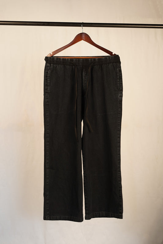 The Drawstring Denim Trouser (Black)