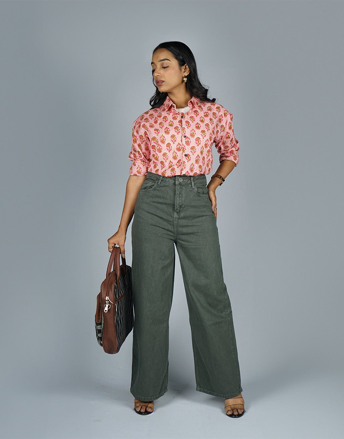 Evergreen Olive Wide Leg Denim