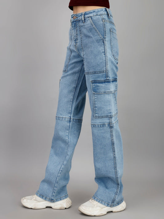 Elegant Blue Cargo Jeans