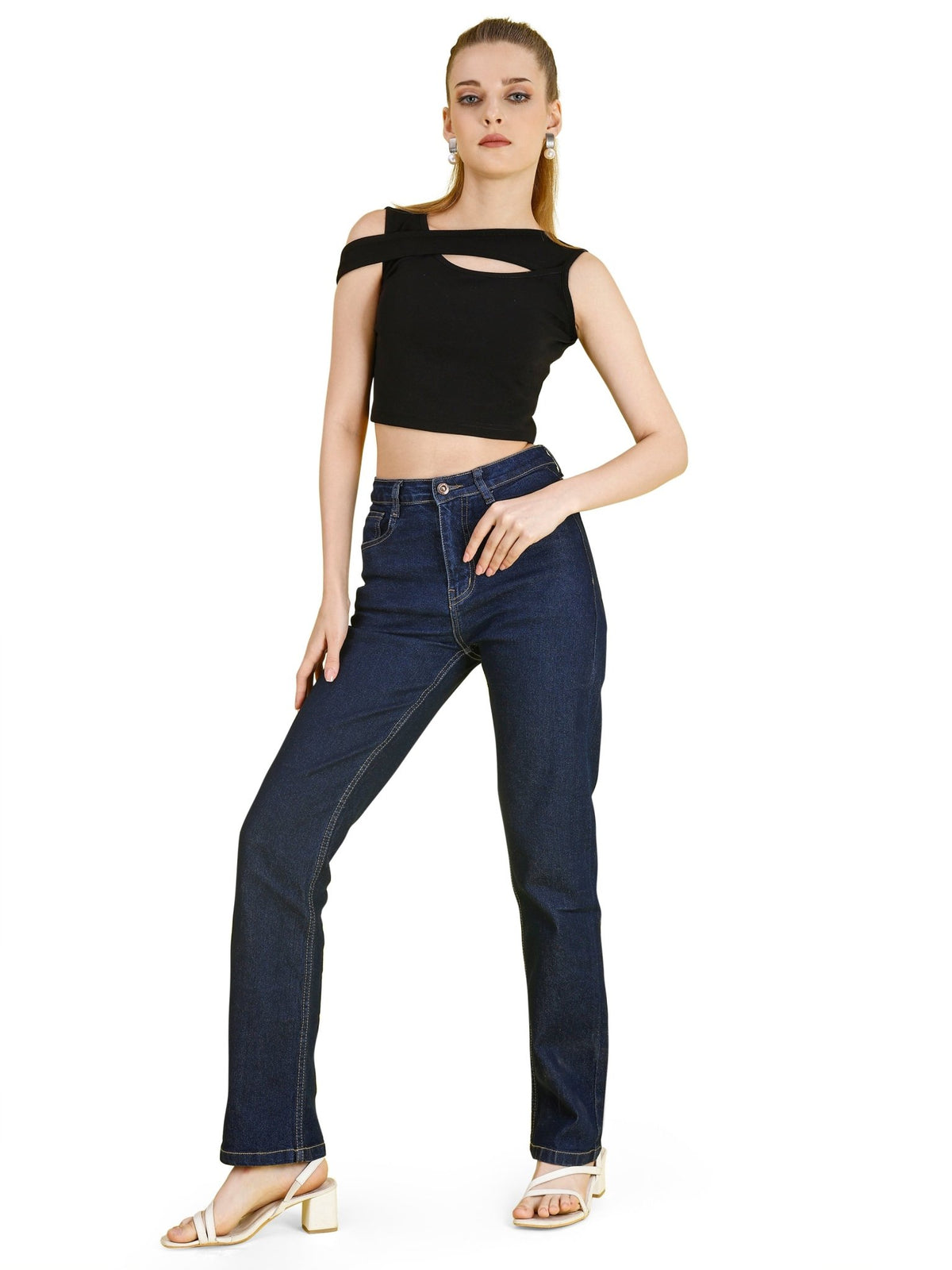 Indigo Blue Basic Straight Fit Jeans