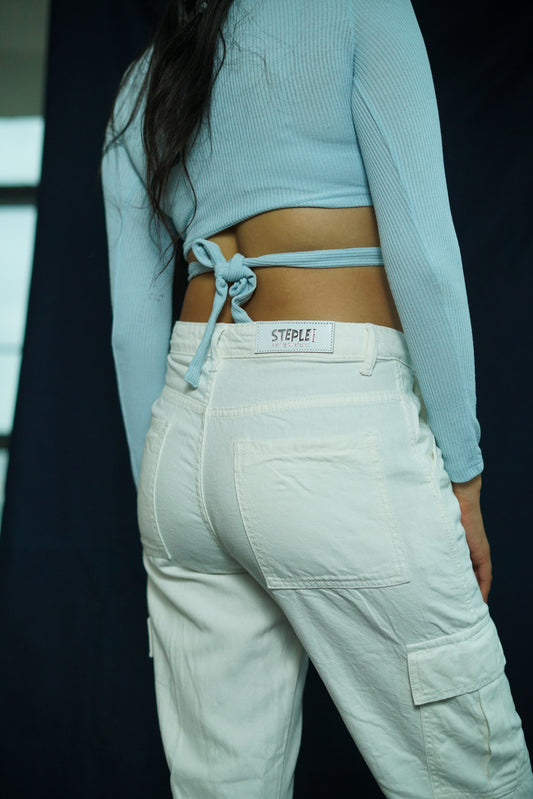 Cloud Nine White Cargo Denim