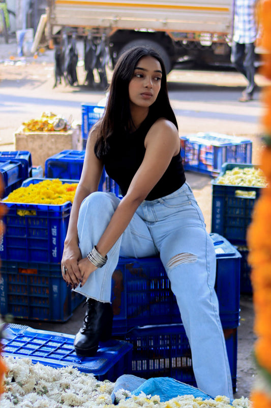 Airy Light Blue Wide-Leg Jeans