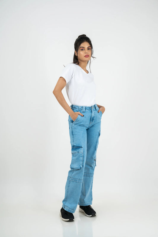 Timeless Casual Blue Cargo Jeans