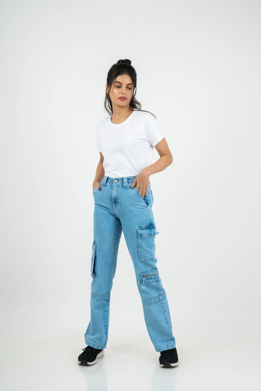 Timeless Casual Blue Cargo Jeans