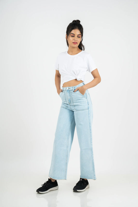 Light Blue Wide Leg Jeans