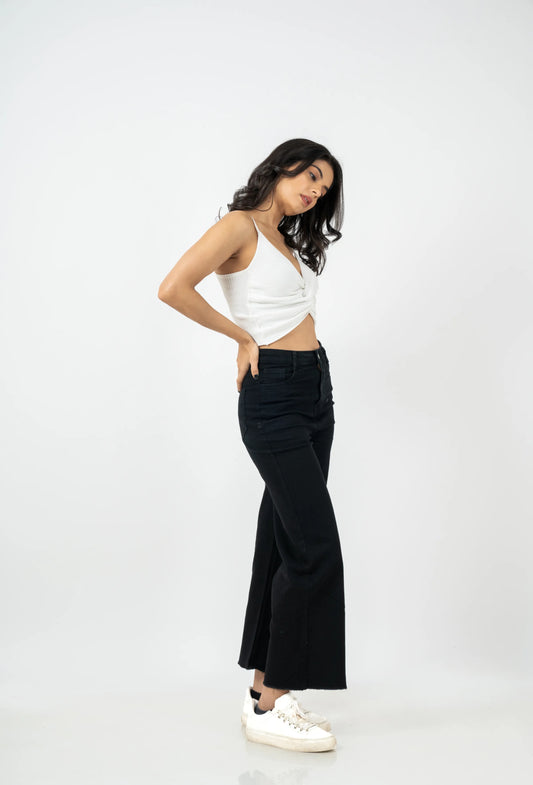 Onyx Black New Wide Leg Jeans