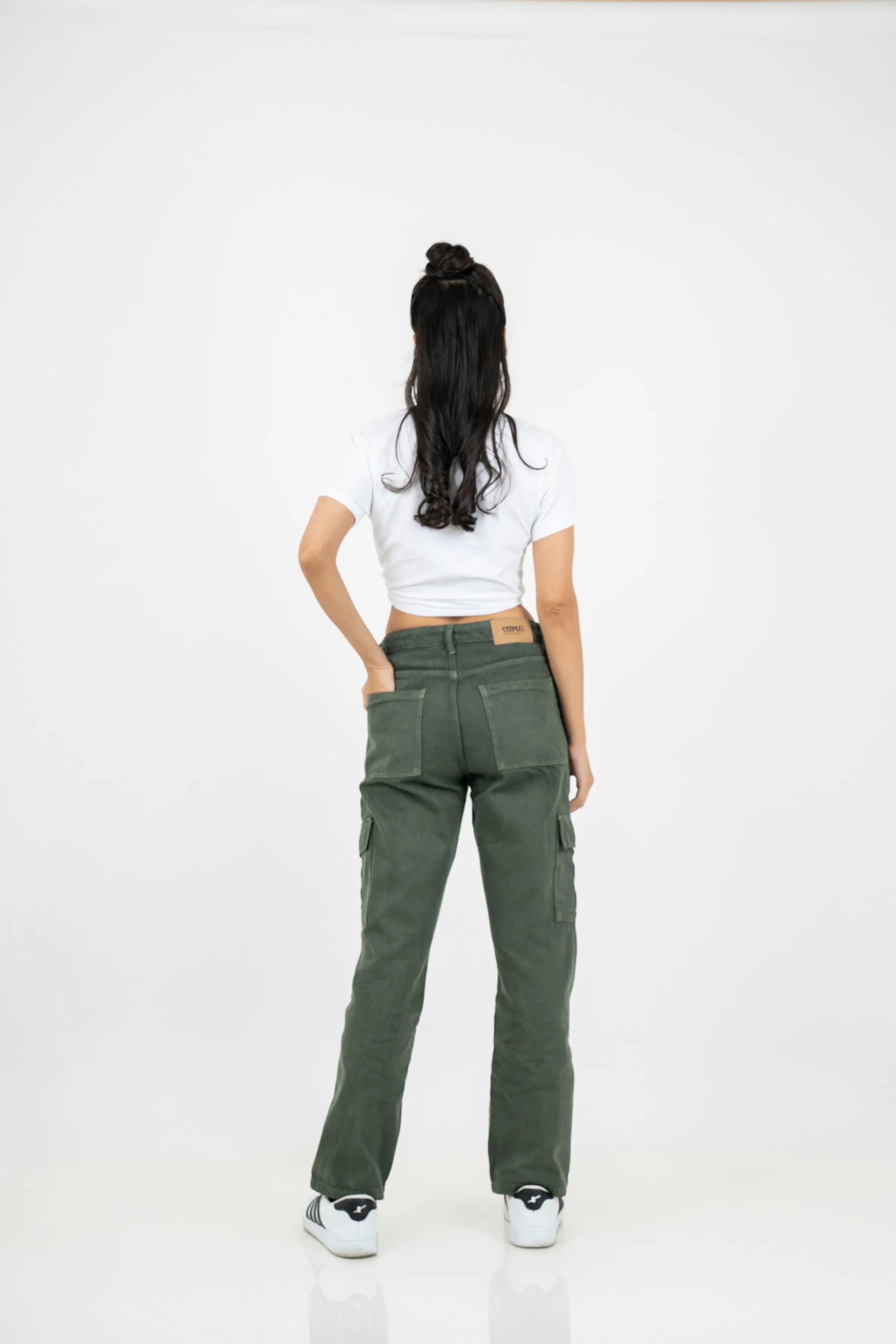 Straight Fit Olive Green Cargo Jeans – Steples