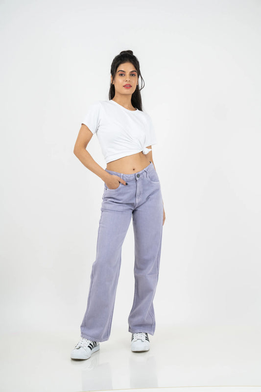 Straight Fit Lite Lavender Jeans