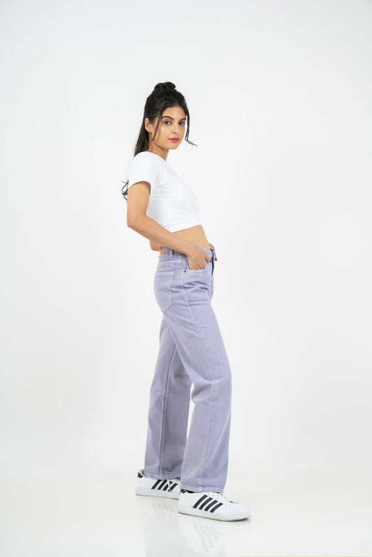 Straight Fit Lite Lavender Jeans