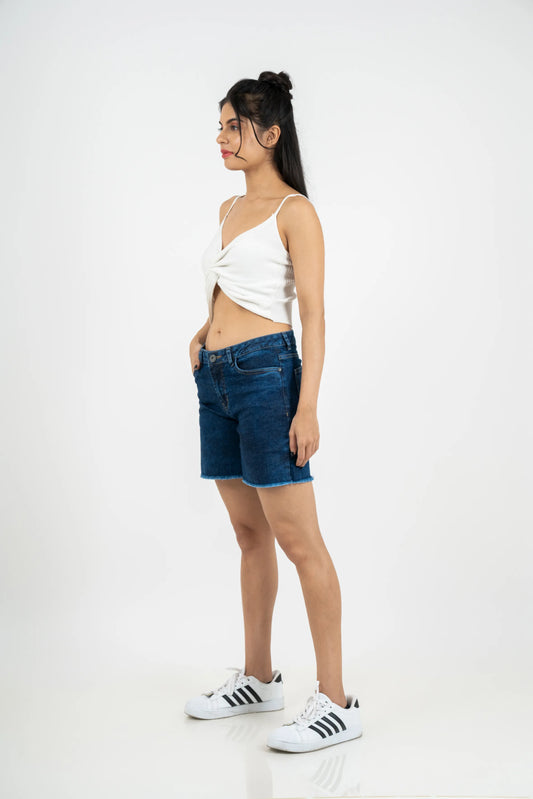 Retro Dark Blue Demin Shorts