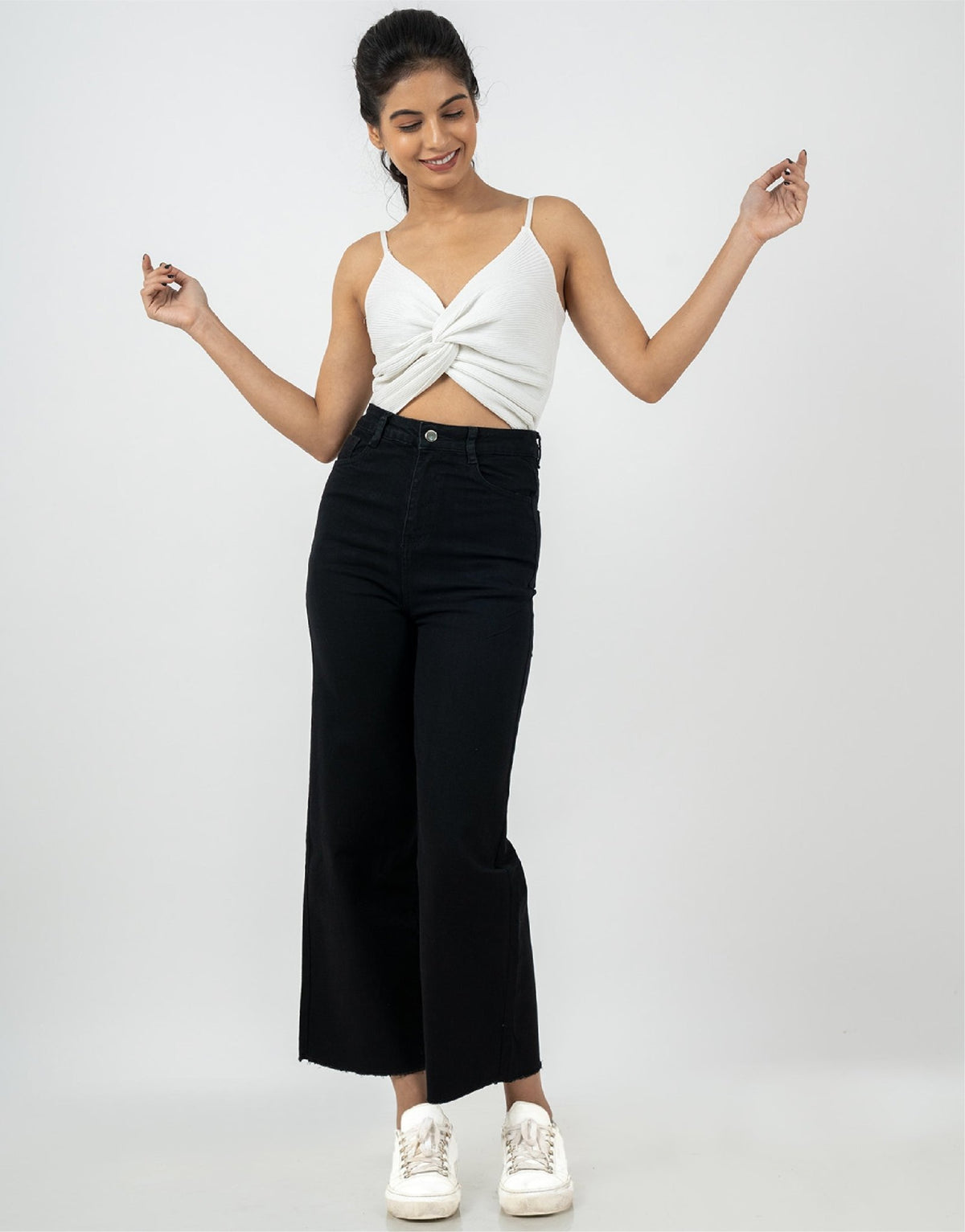 Onyx Black Wide Leg Jeans