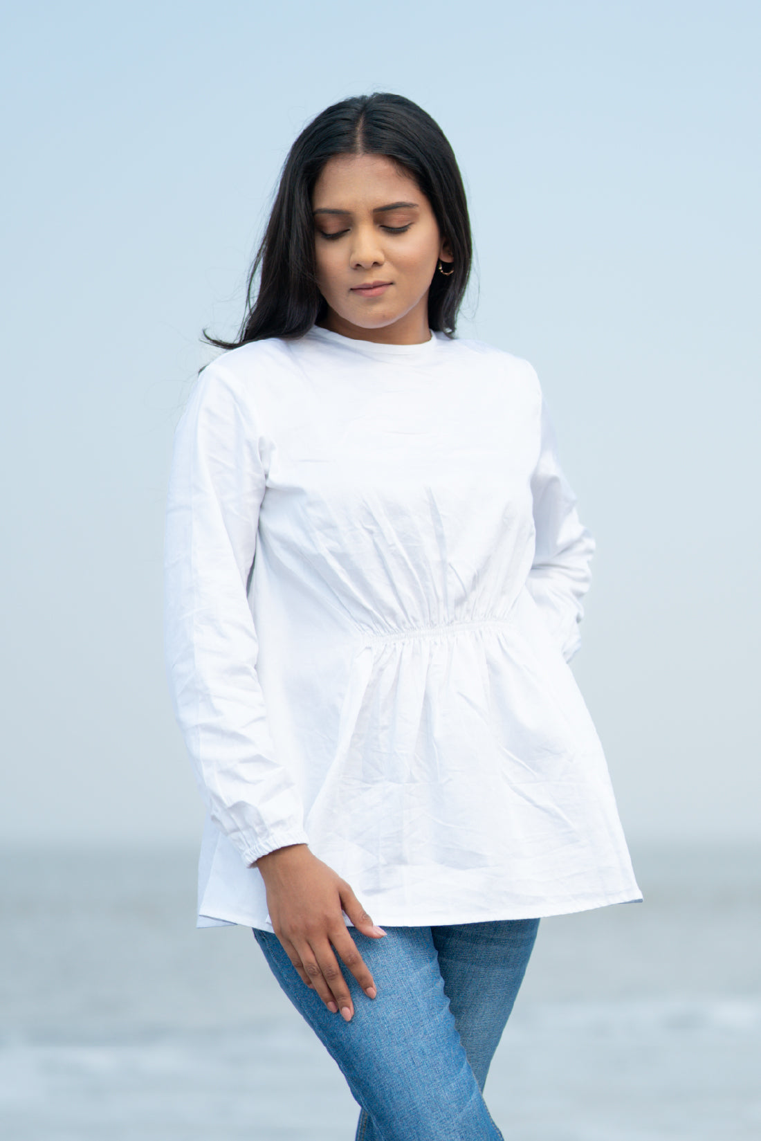 Geometric Gathered Shirt