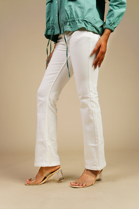 Steple White Bootcut Jeans